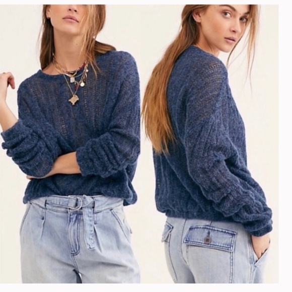 Free People Sweaters - NWT Free People Angel Soft Alpaca Wool Pullover Blue Medium